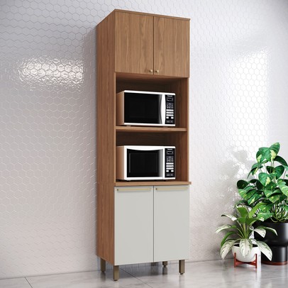 Torre Quente Requinte 4 Portas 1 Prateleira Nature/Nature/Areia Hp - Henn