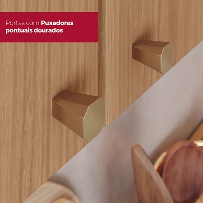 Torre Quente Requinte 4 Portas 1 Prateleira Nature/Nature/Areia Hp - Henn