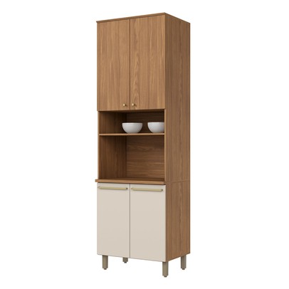 Torre Quente Requinte 4 Portas 3 Prateleiras Nature/Nature/Areia Hp - Henn