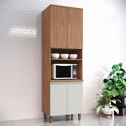 Torre Quente Requinte 4 Portas 3 Prateleiras Nature/Nature/Areia Hp - Henn