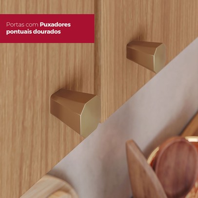 Torre Quente Requinte 4 Portas 3 Prateleiras Nature/Nature/Areia Hp - Henn