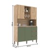 Armário de Cozinha 4 Portas 3 Gavetas Carvalho Oak/Arbo/ Petra - Decibal