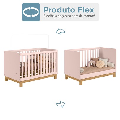 Berço Mini Cama 2 em 1 Q Encanto Rosa - Qmovi