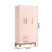 Guarda-Roupa Infantil Q Encanto 3 Portas 2 Gavetas Rosa - Qmovi
