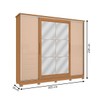 Guarda-Roupa Casal 4 Portas 4 Gavetas com Espelho Flex Canela/Macadamia - Kappesberg