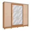 Guarda-Roupa Casal 4 Portas 4 Gavetas com Espelho Flex Canela/Macadamia - Kappesberg