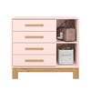 Cômoda Infantil Q Encanto 1 Porta 4 Gavetas Rosa - Qmovi