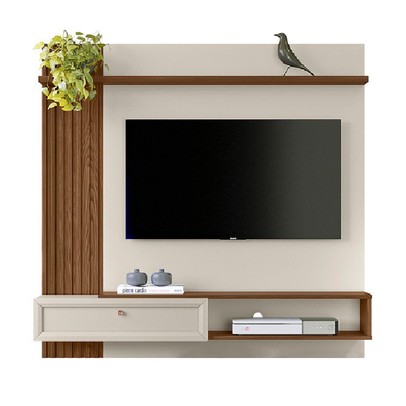 Painel para TV Até 55 Polegadas Alvorada 1 Porta Freijó/Off White - Linea Brasil