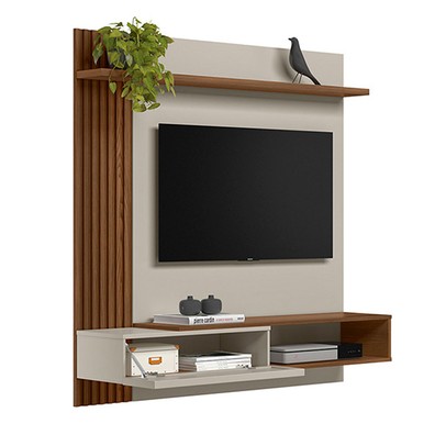 Painel para TV Até 55 Polegadas Alvorada 1 Porta Freijó/Off White - Linea Brasil