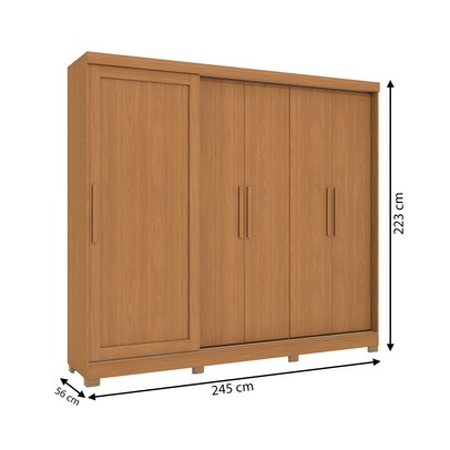 Guarda-Roupa Casal 5 Portas 4 Gavetas Canela - Kappesberg