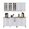 Cozinha Completa Firenze 10 Portas 2 Gavetas com Vidro Branco - Indekes