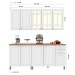Cozinha Completa Firenze 10 Portas 2 Gavetas com Vidro Branco - Indekes