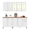 Cozinha Completa Firenze 10 Portas 2 Gavetas com Vidro Branco - Indekes