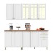 Cozinha Completa Firenze 10 Portas 2 Gavetas com Vidro Branco - Indekes
