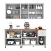 Cozinha Completa Firenze 10 Portas 2 Gavetas com Vidro Branco - Indekes