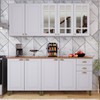 Cozinha Completa Firenze 10 Portas 2 Gavetas com Vidro Branco - Indekes