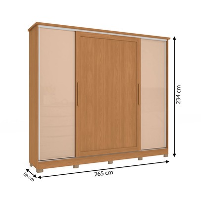 Guarda-Roupa Casal 4 Portas 4 Gavetas Flex Canela/Macadamia - Kappesberg