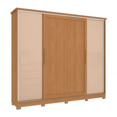 Guarda-Roupa Casal 4 Portas 4 Gavetas Flex Canela/Macadamia - Kappesberg