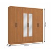 Guarda-Roupa Casal 6 Portas 3 Gavetas com Espelho Canela - Kappesberg