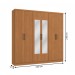 Guarda-Roupa Casal 6 Portas 3 Gavetas com Espelho Canela - Kappesberg