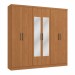 Guarda-Roupa Casal 6 Portas 3 Gavetas com Espelho Canela - Kappesberg