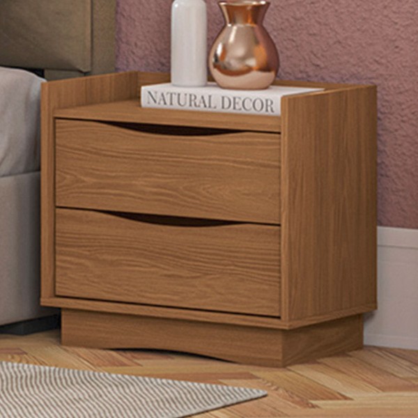 Mesa de Cabeceira 2 Gavetas Canela - Kappesberg