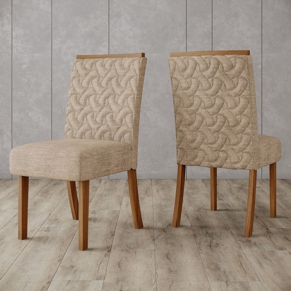 Cadeiras Kit 2 Cadeiras Esther Nature/Creme - Henn