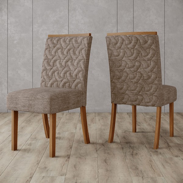 Cadeiras Kit 2 Cadeiras Esther  Nature/Cacao - Henn