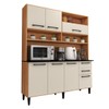 Cozinha Compacta Vitória 7 Portas 2 Gavetas Freijó/Off White - Panorama Móveis