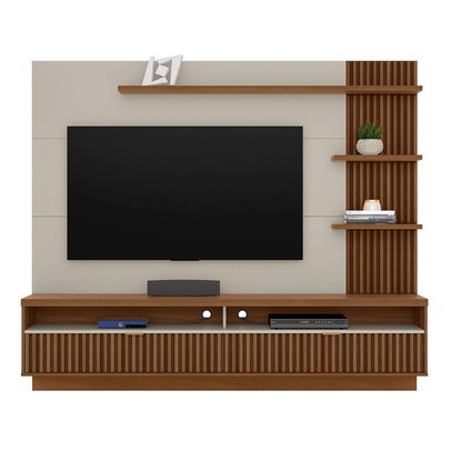 Painel para TV Até 65 Polegadas Araruna 2 Portas Freijó/Off White - Linea Brasil