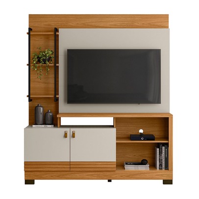 Estante para TV Até 50 Polegadas Alagoas Nature/Off White - Linea Brasil