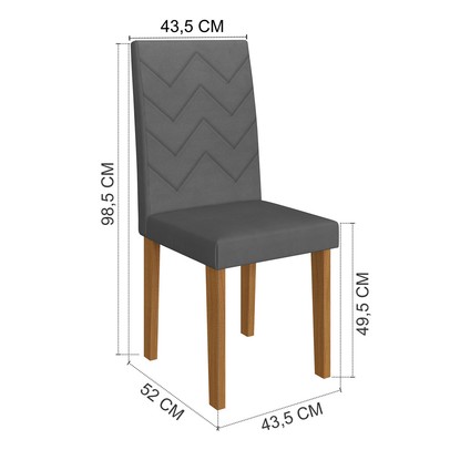 Mesa de Jantar 4 Lugares Miami Freijo/Off White/Grafite - Indekes