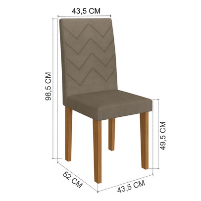 Mesa Jantar 6 Lugares Miami Freijo/Off White/Cacau - Indekes