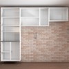 Cozinha Compacta Itajúba Suspensa 9 Portas com Vidro Branco - Panorama Móveis