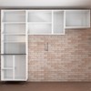 Cozinha Compacta Itajúba Suspensa 9 Portas com Vidro Branco/Preto - Panorama Móveis