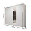 Guarda-Roupa Casal Romanus 2 Portas 4 Gavetas com Espelho Branco - Caemmun