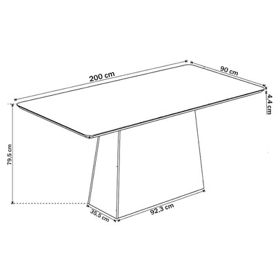 Mesa de Jantar 8 Lugares Indianápolis com Vidro Mel/Perola/Off White -  Panorama Móveis