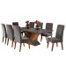 Mesa de Jantar 8 Lugares Moçambique com Vidro Mel/Grafite -  Panorama Móveis
