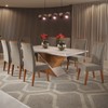 Mesa de Jantar 8 Lugares Moçambique com Vidro Mel/Perola/Off White - Panorama Móveis