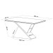 Mesa de Jantar 8 Lugares Moçambique com Vidro Mel/Marfim/Off White - Panorama Móveis