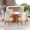 Mesa de Jantar 6 Lugares Córdoba com Vidro Mel/Marfim/Off White - Panorama Móveis