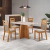 Mesa de Jantar 4 Lugares Redentor Mel/Blonde/Perola - Panorama Móveis