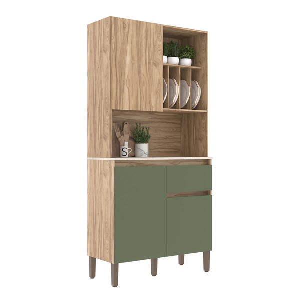 Armário de Cozinha 3 Portas 1 Gaveta Carvalho Oak/Arbo/Petra - Decibal