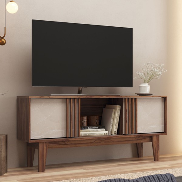 Rack para TV Até 60 Polegadas Ripado Wengue/Petra - Decibal