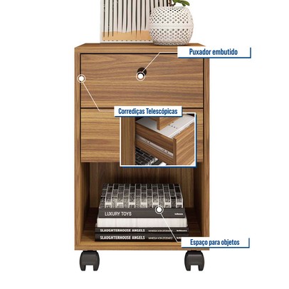 Gaveteiro Maceió 2 Gavetas Lâmina - Caemmun