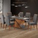 Mesa de Jantar 6 Lugares Bolshói Mel/Blonde/Cinza - Panorama Móveis