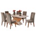 Mesa de Jantar 6 Lugares Hanói com Vidro Mel/Off White/Pérola - Panorama Móveis
