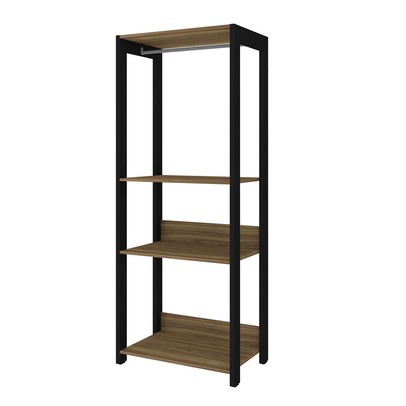 Closet Maceió 2 Prateleiras Louro Freijo/Preto - Caemmun