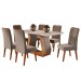 Mesa de Jantar 6 Lugares Arkansas com Vidro Mel/Pérola/Off White - Panorama Móveis