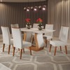 Mesa de Jantar 6 Lugares Arkansas com Vidro Mel/Marfim/Off White - Panorama Móveis